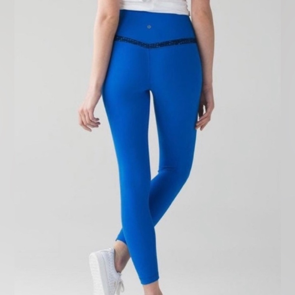 GUC Lululemon Original Align Leggings Lakeside Blue Double Seam Pants- Size 6